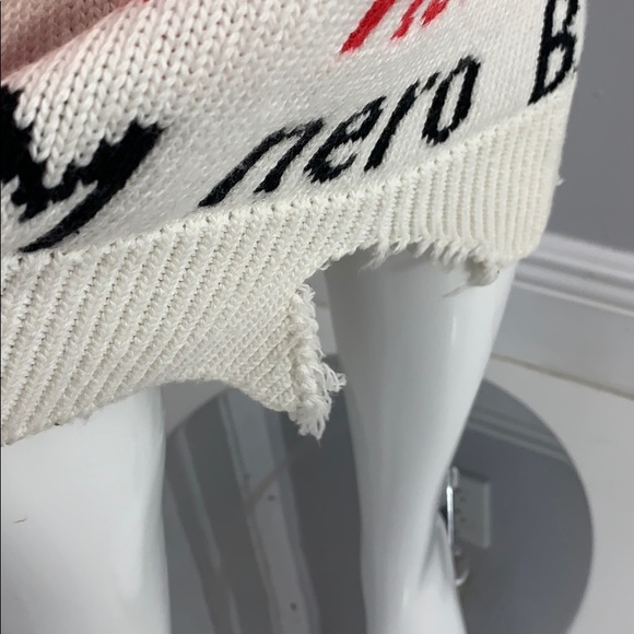 NWT! MSGM Sweater Knit Pencil Skirt with Color words distressed bottom - Picture 3 of 5